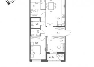 Продам 3-комнатную квартиру, 79 м2, Омск, микрорайон Зелёная Река, 13