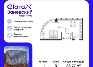 Продаю квартиру студию, 35.8 м2, Санкт-Петербург, метро Новочеркасская, проспект Энергетиков, 2к1