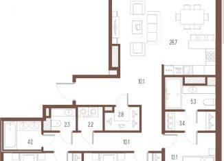 Продается трехкомнатная квартира, 109 м2, Санкт-Петербург, улица Стахановцев, 1, улица Стахановцев