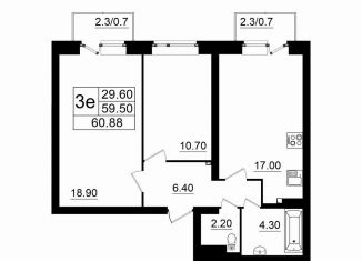 Продается 2-комнатная квартира, 58.8 м2, Ленинградская область, жилой комплекс Итальянский Квартал, 3