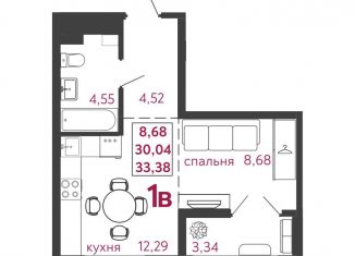 Продается 1-комнатная квартира, 33.4 м2, Пензенская область