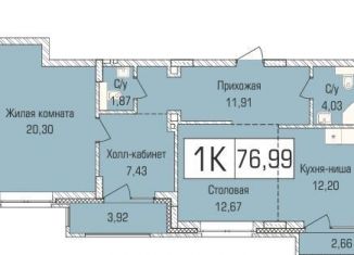 Продается трехкомнатная квартира, 77 м2, Новосибирск, улица Василия Клевцова, 3