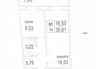 Продаю однокомнатную квартиру, 35.6 м2, Челябинск, Электростальская улица, 20, Металлургический район