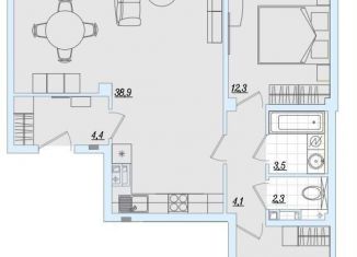 Продается двухкомнатная квартира, 79 м2, Псковская область, Балтийская улица, 17А