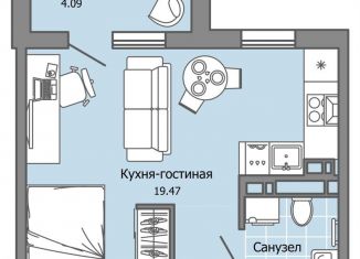 Продам квартиру студию, 29 м2, Ульяновск, жилой комплекс Город Новаторов, 2, Засвияжский район