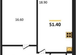 Продается однокомнатная квартира, 51.4 м2, Новосибирск, улица Титова, с1