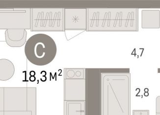 Продаю квартиру студию, 18.3 м2, Екатеринбург, улица Гастелло, 19А