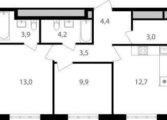 Продажа 2-ком. квартиры, 54.6 м2, Москва, Михалковская улица, 48