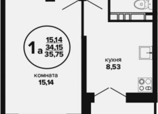 Продам 1-ком. квартиру, 35 м2, Краснодар, Российская улица, 257/7лит1