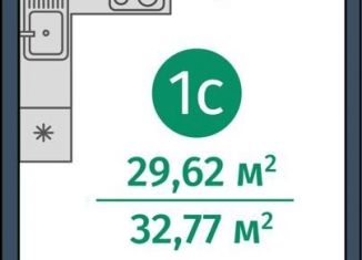 1-ком. квартира на продажу, 29.6 м2, Тюмень, 2-я Луговая улица, 22к3, ЖК Салют