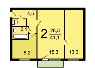 Продается 2-ком. квартира, 42.3 м2, Москва, Мартеновская улица, 16/36, район Новогиреево