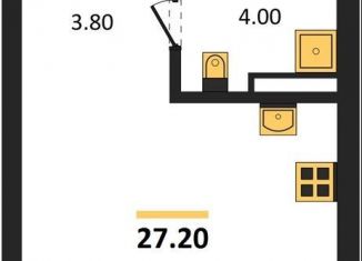 Продаю квартиру студию, 27.2 м2, Новосибирск, Тайгинская улица, с3