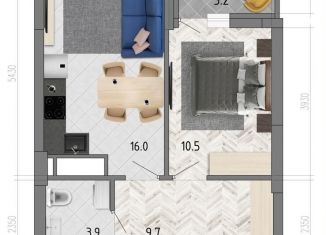 Продажа 1-комнатной квартиры, 41.7 м2, Воронеж, улица Фёдора Тютчева, 93/4, ЖК Микрорайон Боровое