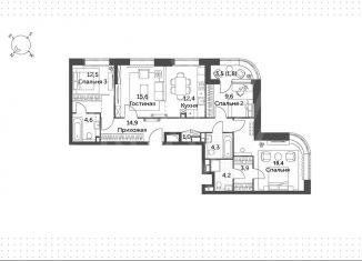 Продаю 4-ком. квартиру, 104.8 м2, Москва, улица Вильгельма Пика, 1, район Ростокино