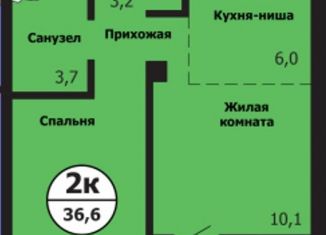 Продам двухкомнатную квартиру, 36.6 м2, Красноярск, Свердловский район