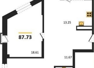 Продам трехкомнатную квартиру, 87.7 м2, Воронежская область, набережная Чуева, 7