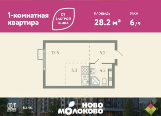 Продам квартиру студию, 28.2 м2, село Молоково, жилой комплекс Ново-Молоково, 13