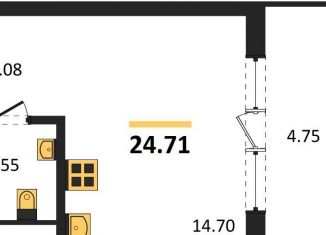 Продажа квартиры студии, 24.7 м2, Воронеж, Железнодорожный район, набережная Чуева, 7