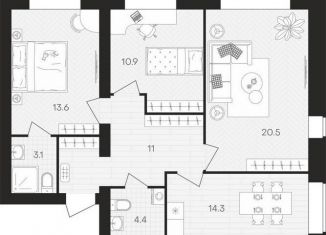 Продаю 3-комнатную квартиру, 77.8 м2, посёлок Мичуринский, Выставочная улица