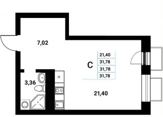 Продается квартира студия, 31.8 м2, Воронеж, Железнодорожный район, набережная Чуева, 7