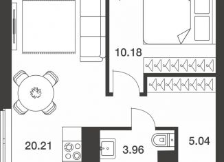 Продается однокомнатная квартира, 39.4 м2, 