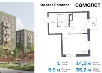 1-комнатная квартира на продажу, 35.2 м2, Ленинградская область, жилой комплекс Квартал Лаголово, 2