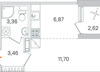 Квартира на продажу студия, 26.7 м2, Пушкин