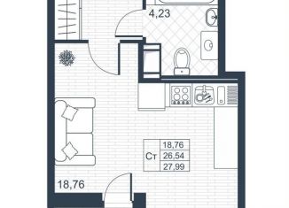 Продажа квартиры студии, 28 м2, Ленинградская область, Ново-Антропшинская улица, 7