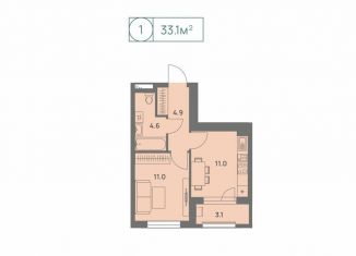 Продажа 1-ком. квартиры, 33.1 м2, Пермь, Трамвайная улица, 27