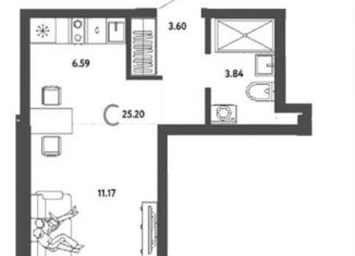 Продаю квартиру студию, 25.2 м2, Новосибирск