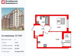 Продается 1-ком. квартира, 33.7 м2, Калининград