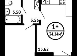 Продаю 1-ком. квартиру, 34.2 м2, Уфа, ЖК Цветы Башкирии