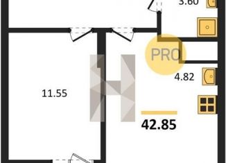 Продам 1-комнатную квартиру, 42.9 м2, Батайск