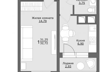 Продаю 1-комнатную квартиру, 32.7 м2, Хотьково