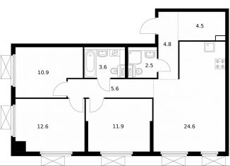 Продам 3-комнатную квартиру, 81 м2, Москва, жилой комплекс Митинский Лес, 2.4, метро Волоколамская