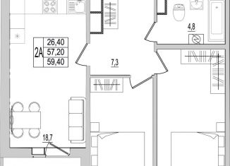 Продается 2-ком. квартира, 59.4 м2, Псковская область