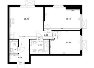 Продается 2-комнатная квартира, 51.6 м2, Москва, жилой комплекс Ютаново, 4