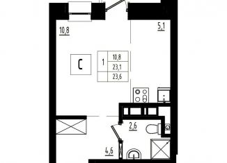 Продаю квартиру студию, 23.6 м2, Ярославль, Фрунзенский район