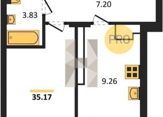 Однокомнатная квартира на продажу, 35.2 м2, Ростовская область, улица Ушинского, 29к3