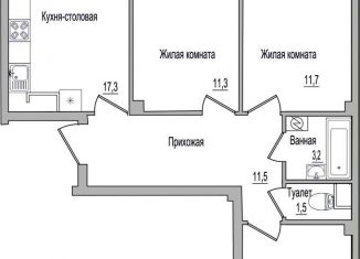 Продается 3-ком. квартира, 73 м2, деревня Борисовичи, улица Героя России Досягаева, 4