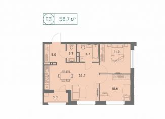 Продам 3-комнатную квартиру, 58.7 м2, Пермь, Трамвайная улица, 27