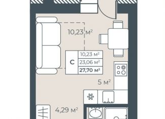 Продается квартира студия, 27.7 м2, Выкса