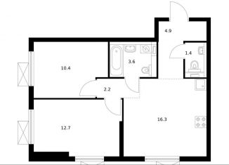 Продажа двухкомнатной квартиры, 51.5 м2, Москва, жилой комплекс Кавказский Бульвар 51, 1.5