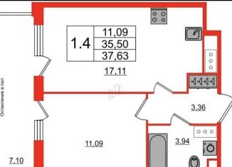 Продаю 1-комнатную квартиру, 35.5 м2, Санкт-Петербург