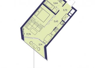 Продается 1-ком. квартира, 37.7 м2, посёлок городского типа Ливадия