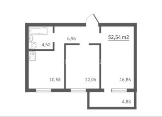 Продам 2-комнатную квартиру, 52.7 м2, Красноярск, проспект 60 лет Образования СССР, 3К