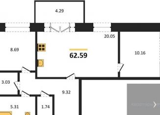 Продаю 2-ком. квартиру, 62.6 м2, Павловск