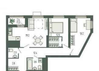 Продается 2-ком. квартира, 67.7 м2, Свердловская область, площадь Жуковского, 8