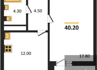 Продам однокомнатную квартиру, 40.2 м2, Воронеж, улица Шишкова, 140Б/6