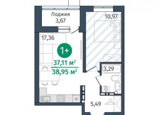 Продажа однокомнатной квартиры, 37.1 м2, деревня Дударева